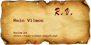 Rein Vilmos névjegykártya